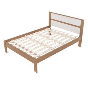 Cama de Casal Madeira CM8005 Amêndoa/Branco - Tecno Mobili