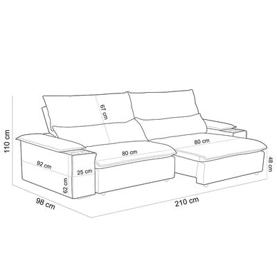 Sofá Retrátil Reclinável Para Sala de Estar Living 210cm Ártico F04 Bouclê Cinza - Lyam Decor