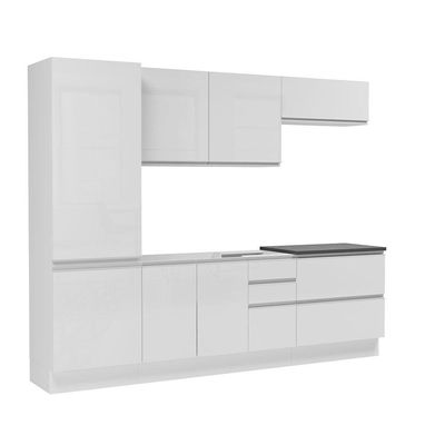 Cozinha Completa Mdf Madesa Acordes Frentes Branco Brilho