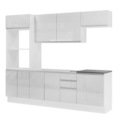 Cozinha Completa Mdf Madesa Acordes Frentes Branco Brilho