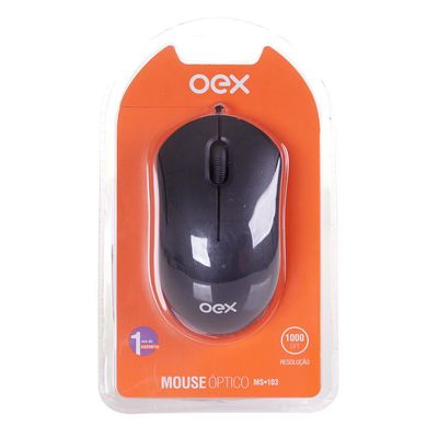 Mouse Óptico USB Oex MS103 Preto