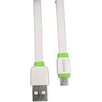 Cabo de dados 2,4A pvc flat V8/USB 1,00mt branco