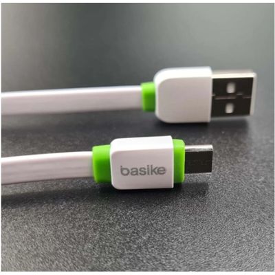 Cabo de dados 2,4A pvc flat V8/USB 1,00mt branco