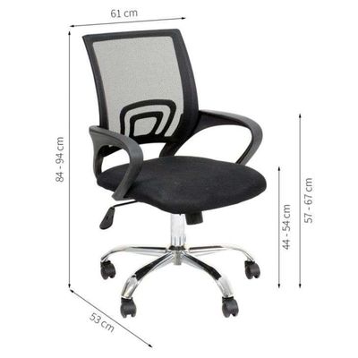 Conjunto de Mesa Morada Branca com Cadeira de Escritório Secretária Giratória New Java Preta