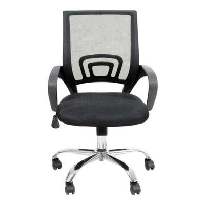 Conjunto de Mesa Morada Branca com Cadeira de Escritório Secretária Giratória New Java Preta
