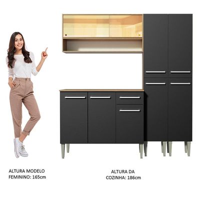 Cozinha Compacta Madesa Emilly Winter com Armário e Balcão