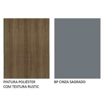 Balcão de Cozinha Agata 70cm 2 Portas Rustic Cinza