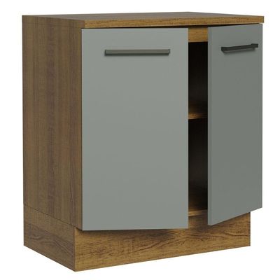 Balcão de Cozinha Agata 70cm 2 Portas Rustic Cinza