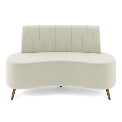 Sofá Living Decorativo 2 Lugares 1,35M Katara Bege Claro Veludo G33 - Gran Belo