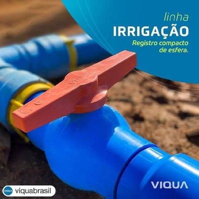 Registro Esfera Roscavel 11-2" Polegadas Irrigação Azul Viqua