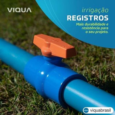 Registro Esfera Roscavel 11-2" Polegadas Irrigação Azul Viqua