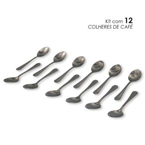 Conjunto com 12 Colheres para Café 10cm de Aço Inox