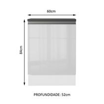Balcão Acordes 100% Mdf 60cm 1 Porta Frente Branco Brilho