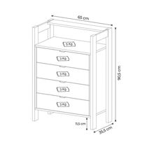Gaveteiro Armário para Escritório Home Office AZ1012 MDP Branco/Nogal - Gran Belo