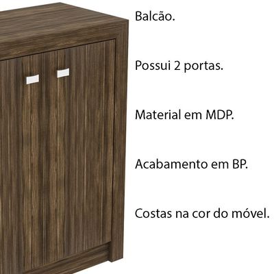 Balcão para Escritório Home Office ME4103 MDP Nogal - Gran Belo