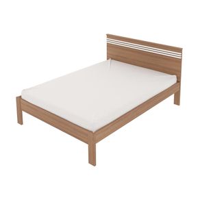 Cama de casal MDP CM8009 Amendoa/Branco - Gran Belo