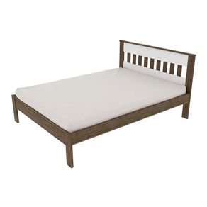 Cama de casal MDP CM8007 Nogal/Branco - Gran Belo