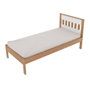 Cama de solteiro MDP CM8006 Amendoa/Branco - Gran Belo