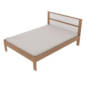 Cama de casal MDP CM8005 Amendoa/Branco - Gran Belo