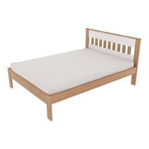 Cama de casal MDP CM8007 Amendoa/Branco - Gran Belo