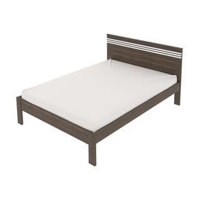 Cama de casal MDP CM8009 Nogal/Branco - Gran Belo