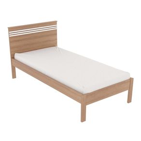 Cama de solteiro MDP CM8010 Amendoa/Branco - Gran Belo