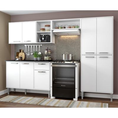 Cozinha Completa Compacta Xangai Plus Multimóveis Branco