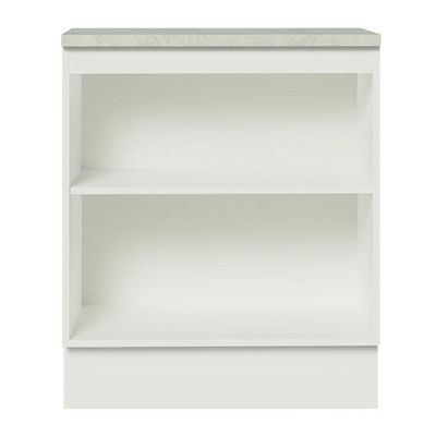 Balcão de Cozinha Agata 70cm 2 Portas Branco Cinza