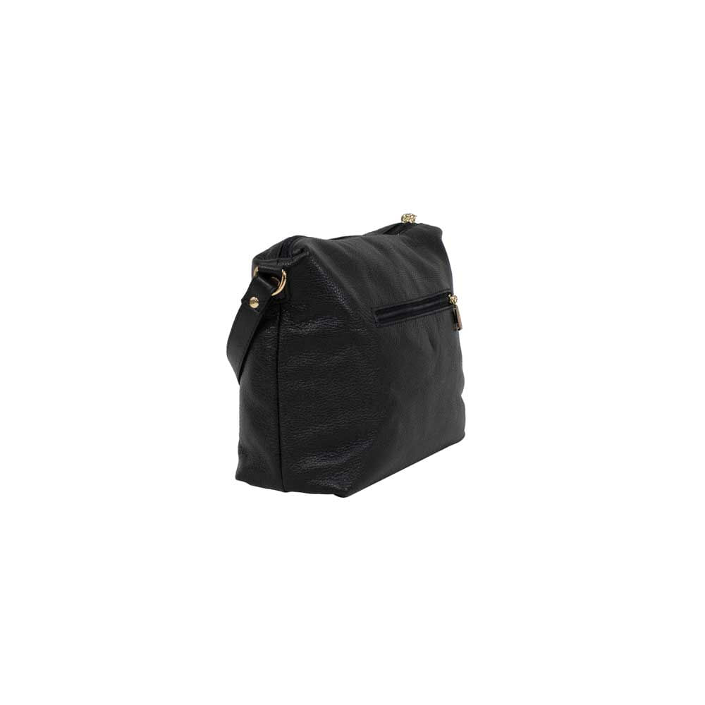 BOLSA CLASSE COURO FEMININA TRANSVERSAL 1751-2 1I PRETO Cor:Preto;Tamanho:Único;Gênero:Mulher