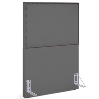Cabeceira Cama Box Solteiro Com Tachas 100 cm Vicenza L02 Suede Cinza - Lyam Decor