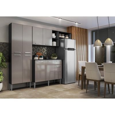 Cozinha Compacta com Armário e Balcão com Tampo Pequim