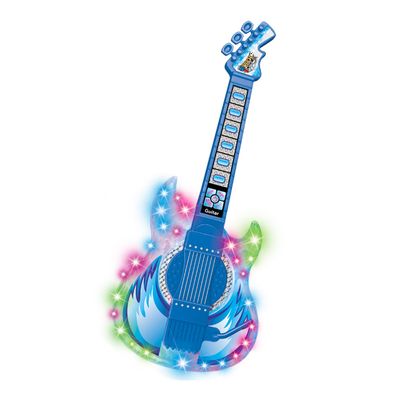 Guitarra com Microfone Pedestal Rock Show Azul DMT5894 DM Toys