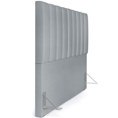 Cabeceira Cama Box Casal Queen 160 cm Dália W01 Suede Cinza - Lyam Decor