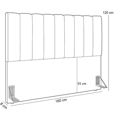 Cabeceira Cama Box Casal Queen 160 cm Dália W01 Couríssimo Marrom - Lyam Decor