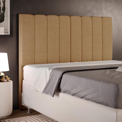 Cabeceira Cama Box Casal 140 cm Dália W01 Linho Bege Escuro - Lyam Decor