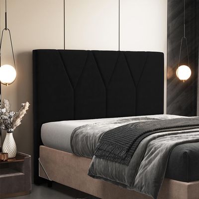 Cabeceira Cama Box Casal Queen 160 cm Aurora W01 Suede Preto - Lyam Decor