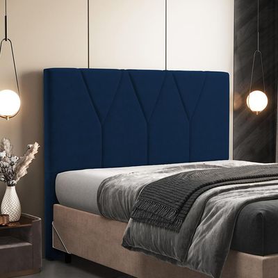 Cabeceira Cama Box Casal Queen 160 cm Aurora W01 Suede Azul Marinho - Lyam Decor