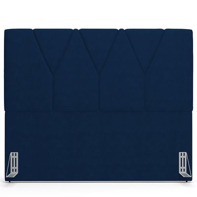 Cabeceira Cama Box Casal Queen 160 cm Aurora W01 Suede Azul Marinho - Lyam Decor