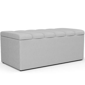 Calçadeira Recamier Baú Para Cama Box Solteiro Dália 100x50 Cm W01 Linho Cinza - Lyam Decor