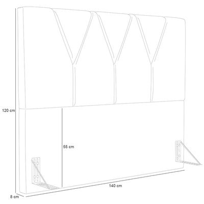 Cabeceira Cama Box Casal 140 cm Aurora W01 Linho Cinza - Lyam Decor
