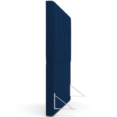 Cabeceira Cama Box Casal 140 cm Aurora W01 Suede Azul Marinho - Lyam Decor