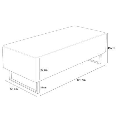 Kit 02 Puffs Decorativo Sala de Estar Bali W01 Pés Palito 120x50cm Pied Poule - Lyam Decor