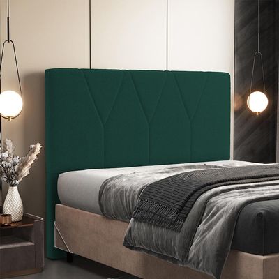 Cabeceira Cama Box Casal King 195 cm Aurora W01 Bouclê Verde - Lyam Decor