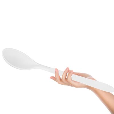 Colher de Silicone Branca Profissional Cabo Longo 45cm