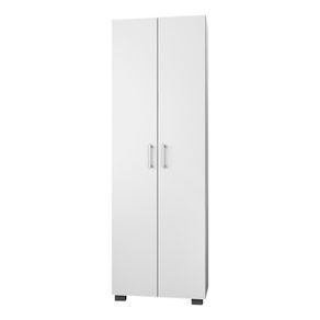 Estante de Livros para Escritório Home Office Portas Grandes Alf Branco Texturizado - Gran Belo