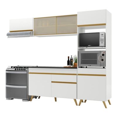 Cozinha Compacta 4 peças Armário e Balcão Multimóveis Branca