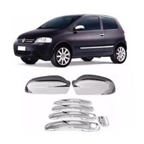Jogo Aplique Capa Cromada Retrovisor Maçanetas Vw Fox 2006
