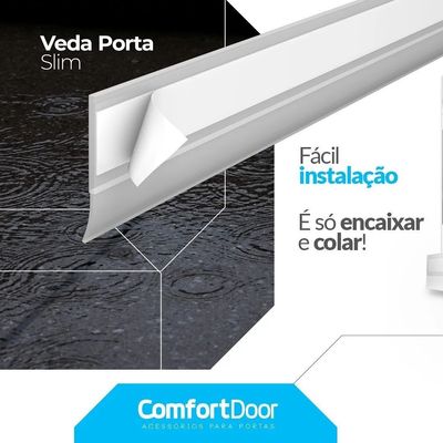 Veda Porta Adesivo - Slim - Transparente - 90 cm
