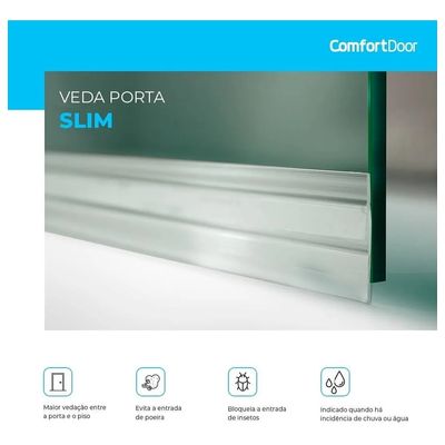 Veda Porta Adesivo - Slim - Transparente - 90 cm