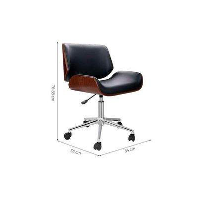 Conjunto de Mesa New com Cadeira de Escritório Diretor Giratória Lauren Preta